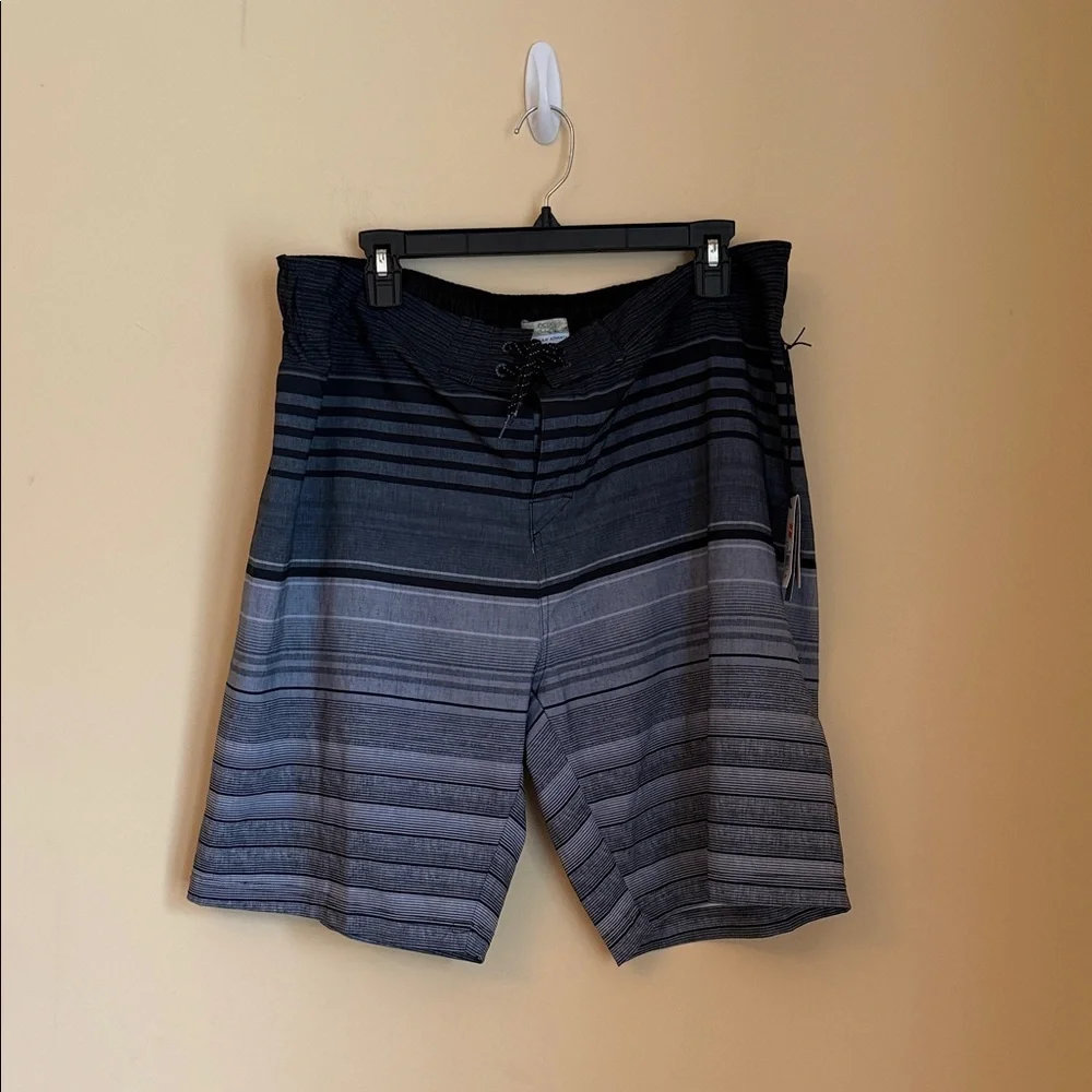 NWT‎ - OCEAN COAST Striped Gray and Black Shorts